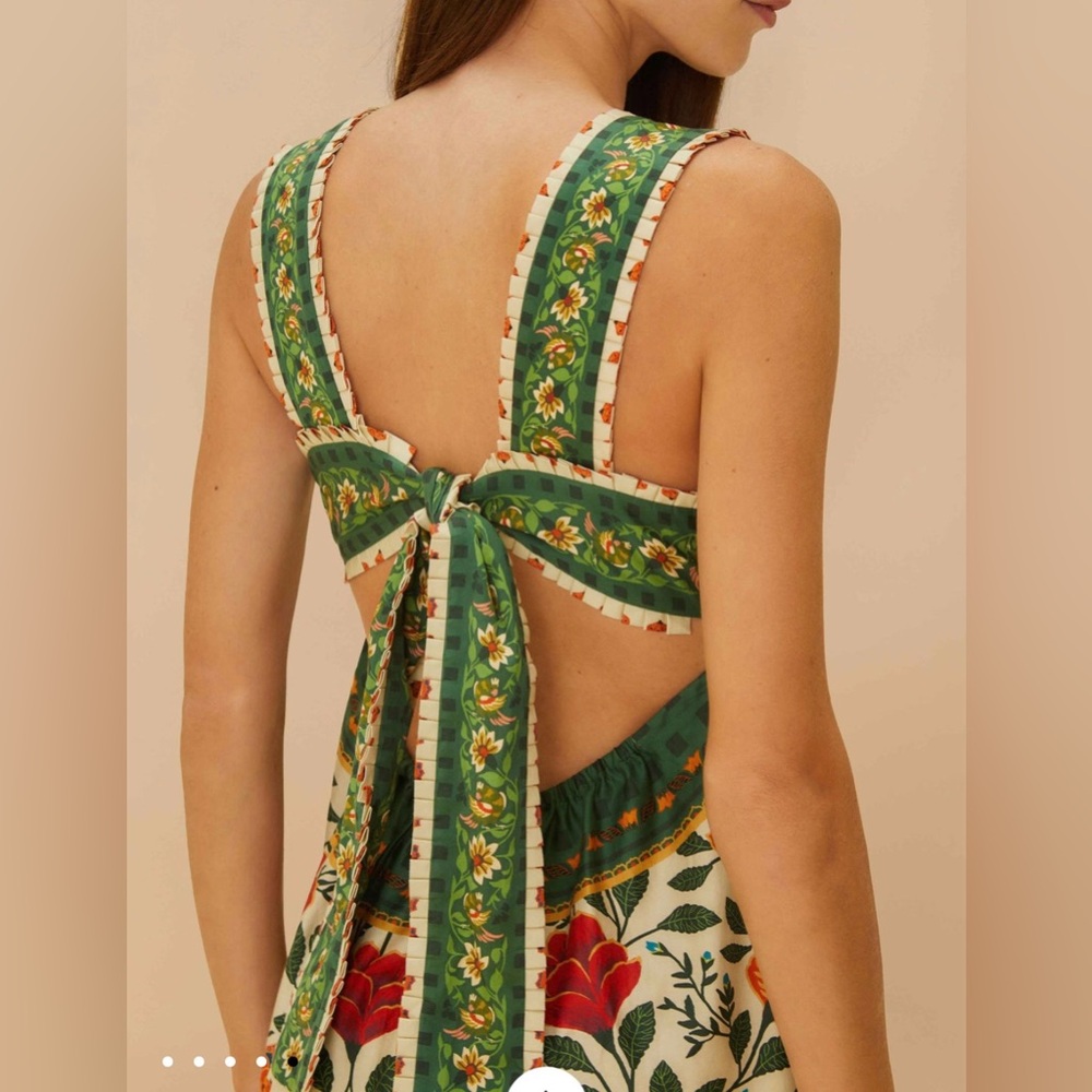 FARM Rio Floral Maxi Dress in Green, Red, Orange - RARE - Picture 5 of 16